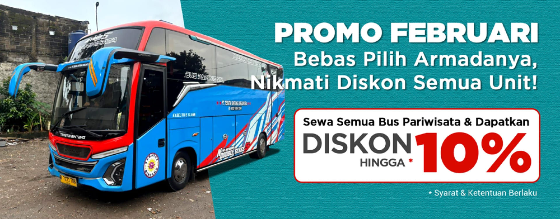 Februari Fantastis: Diskon 10% Untuk SEMUA Jenis Armada TEBI Trans!