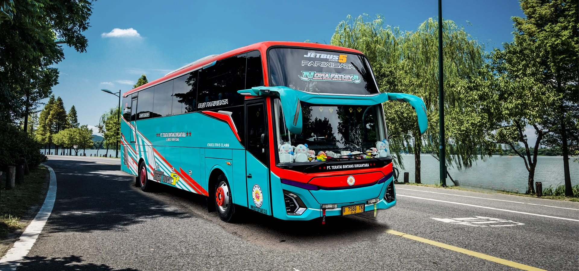 Big Bus Pariwisata - 45 Seats + Toilet + Smoking Room + Dispenser